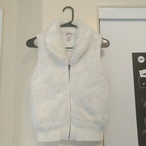 Faux Fur White Vest